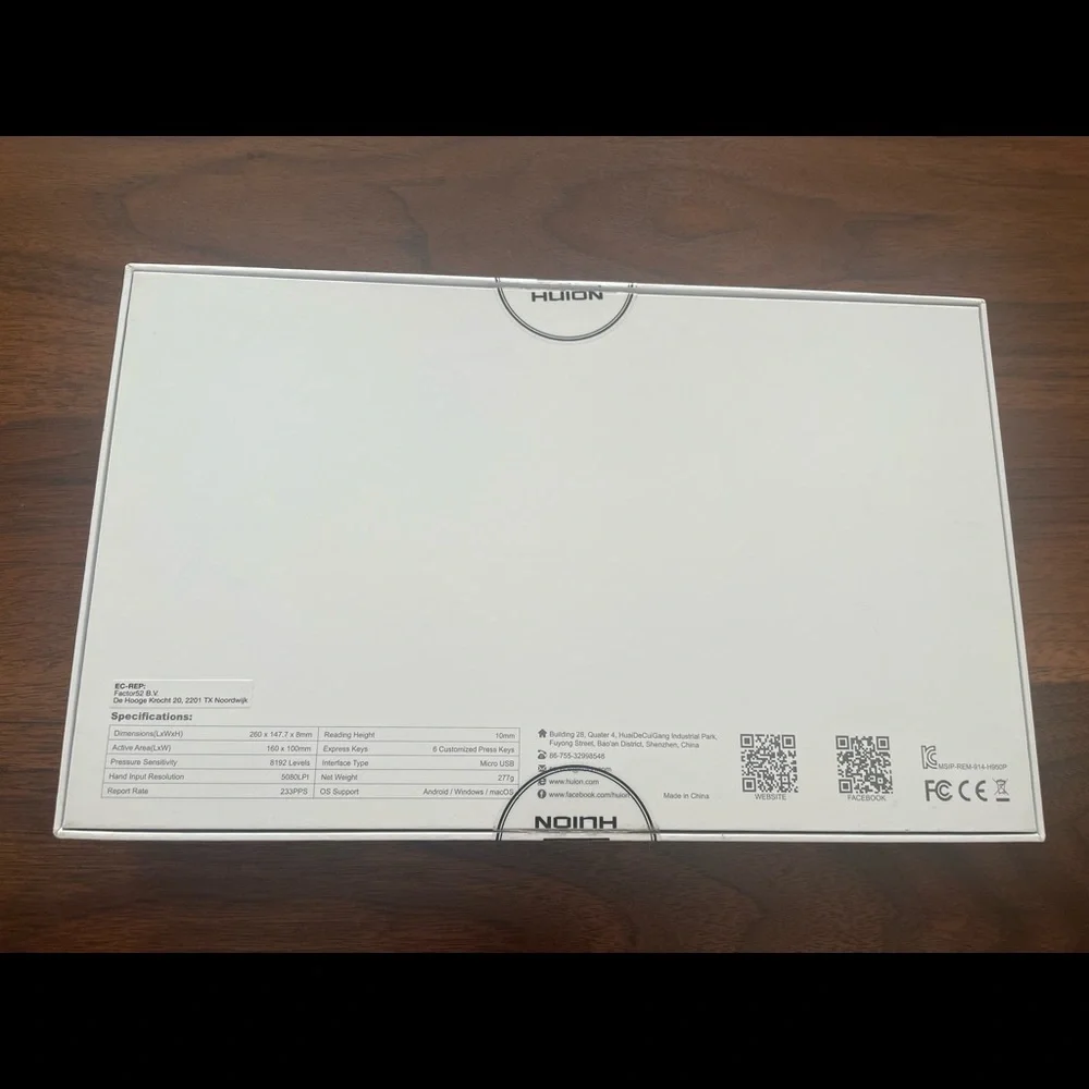 Huion Inspiroy H640p graphic drawing tablet with battery free stylus
